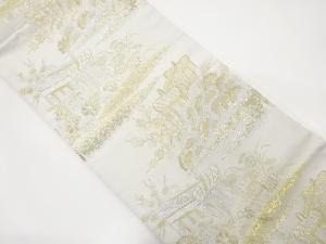 御所車に紅葉・松模様織り出し袋帯